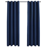 Vidaxl gordijn verduisterend met metalen ringen 2 st 140x175 cm blauw