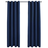 Vidaxl gordijn verduisterend met metalen ringen 2 st 140x245 cm blauw