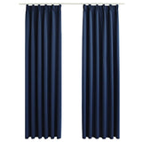 Vidaxl gordijnen verduisterend met haken 2 st 140x225 cm blauw