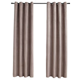 Vidaxl gordijn verduisterend met metalen ringen 2 st 140x225 cm taupe