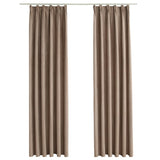 Vidaxl gordijnen verduisterend met haken 2 st 140x175 cm taupe