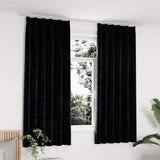 Vidaxl gordijnen verduisterend 2 st met haken 140x175 cm fluweel zwart