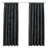 Vidaxl gordijnen verduisterend 2 st met haken 140x175 cm fluweel antraciet