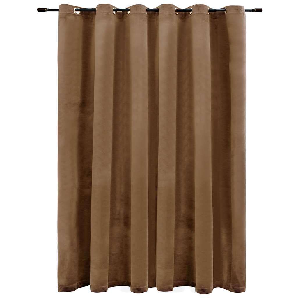 Vidaxl gordijn verduisterend met ringen 290x245 cm fluweel beige