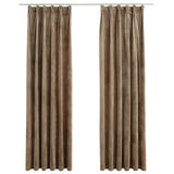 Vidaxl gordijnen verduisterend 2 st met haken 140x225 cm fluweel beige