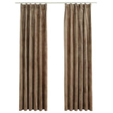 Vidaxl gordijnen verduisterend 2 st met haken 140x245 cm fluweel beige