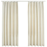 Vidaxl gordijnen verduisterend 2 st met haken 140x175 cm fluweel crème