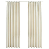 Vidaxl gordijnen verduisterend 2 st met haken 140x225 cm fluweel crème