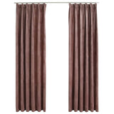 Vidaxl gordijnen verduisterend 2 st met haken 140x225 cm fluweel roze