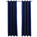 Vidaxl gordijn verduisterend met ringen 2 st 140x175 cm fluweel blauw