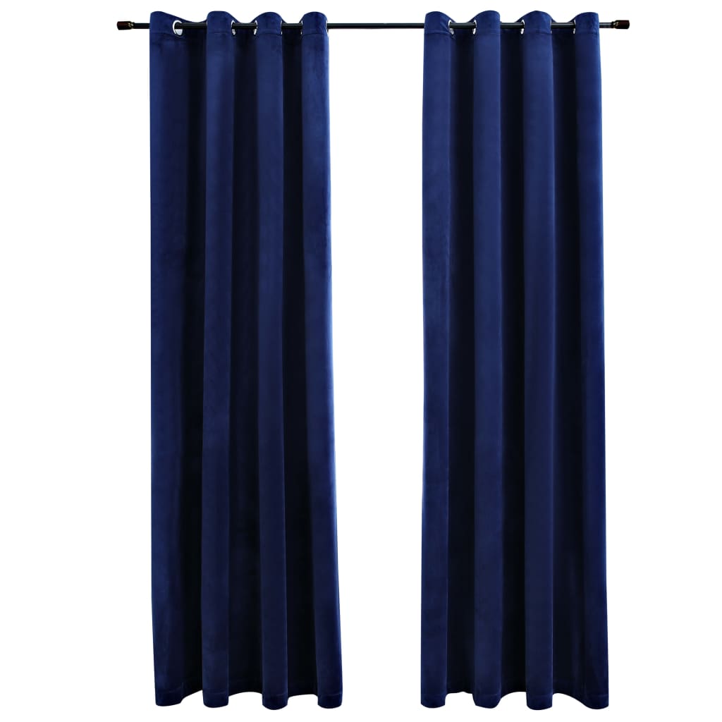 Vidaxl gordijn verduisterend met ringen 2 st 140x245 cm fluweel blauw