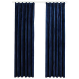 Vidaxl gordijnen verduisterend 2 st met haken 140x245 cm fluweel blauw