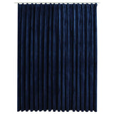 Vidaxl gordijn verduisterend met haken 290x245 cm fluweel blauw