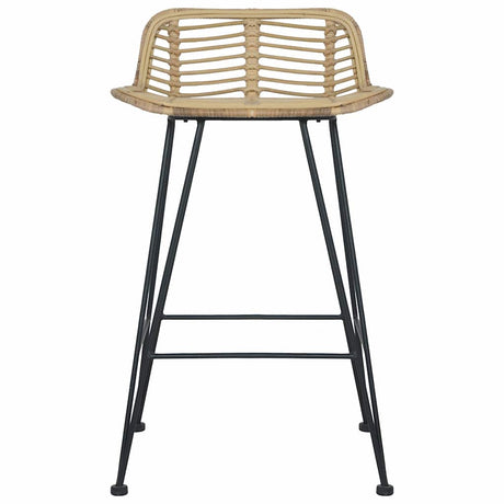 Vidaxl barstoelen 2 st natuurlijk rattan