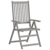 Vidaxl tuinstoelen 2 st verstelbaar massief acaciahout grijs