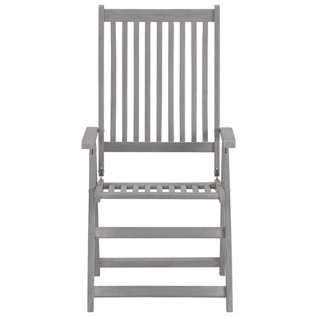 Vidaxl tuinstoelen 2 st verstelbaar massief acaciahout grijs