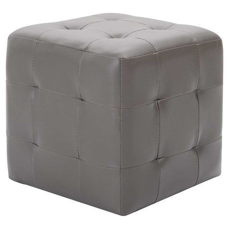 Vidaxl poef 2 st 30x30x30 cm kunstleer grijs