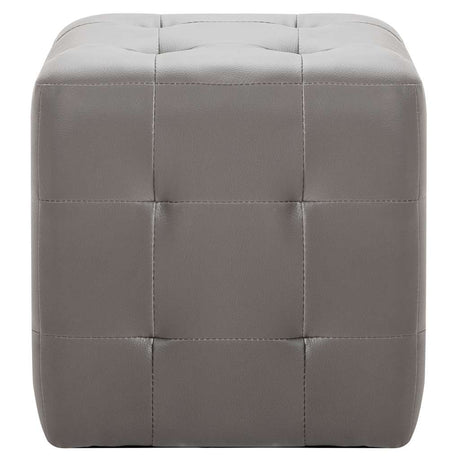 Vidaxl poef 2 st 30x30x30 cm kunstleer grijs