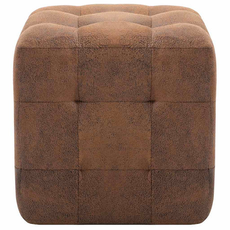 Vidaxl poef 2 st 30x30x30 cm kunstsuède bruin