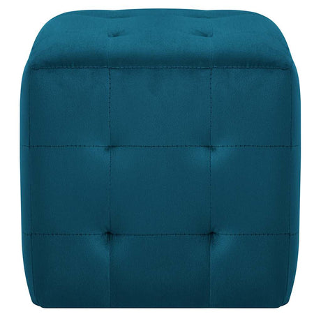 Vidaxl poef 2 st 30x30x30 cm fluweel blauw