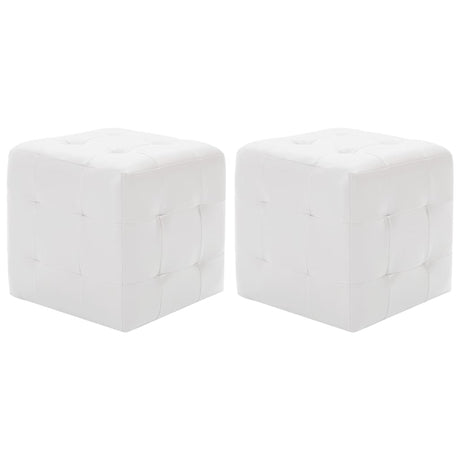 Vidaxl poef 2 st 30x30x30 cm kunstleer wit