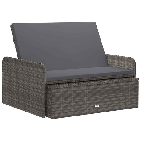 Vidaxl 2-delige loungeset met kussens poly rattan grijs