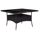 Vidaxl tuintafel poly rattan en glas zwart