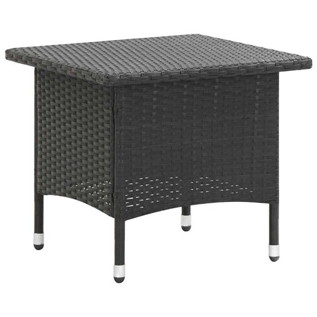 Vidaxl theetafel 50x50x47 cm poly rattan zwart