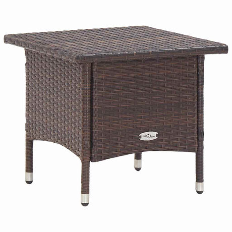 Vidaxl theetafel 50x50x47 cm poly rattan bruin