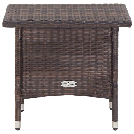 Vidaxl theetafel 50x50x47 cm poly rattan bruin