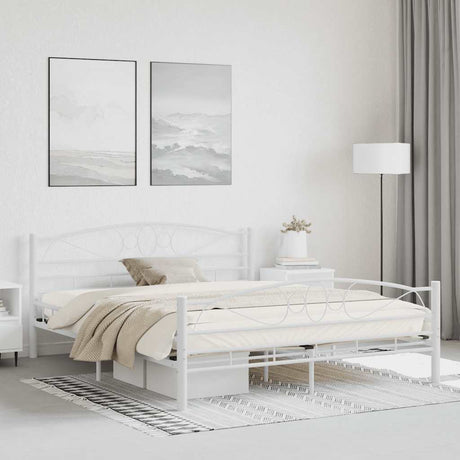 Vidaxl bedframe metaal wit 160x200 cm