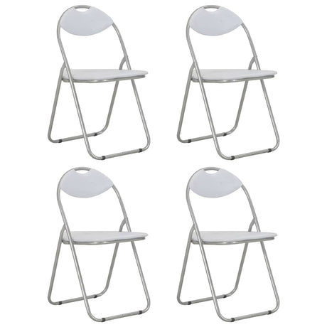Vidaxl eetkamerstoelen inklapbaar 4 st kunstleer wit