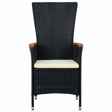 Vidaxl tuinstoelen 2 st met kussens poly rattan zwart