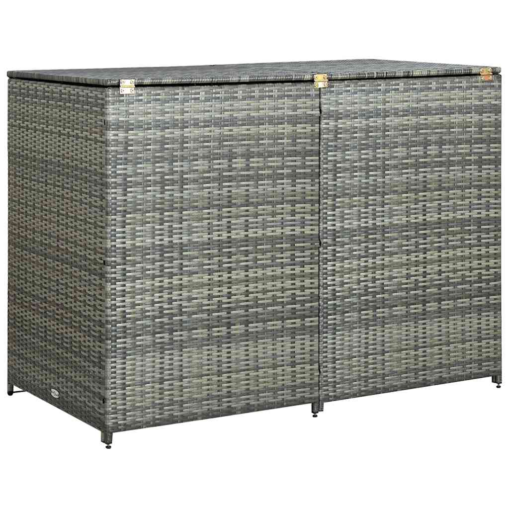 Vidaxl containerberging dubbel 148x77x111 cm poly rattan antraciet