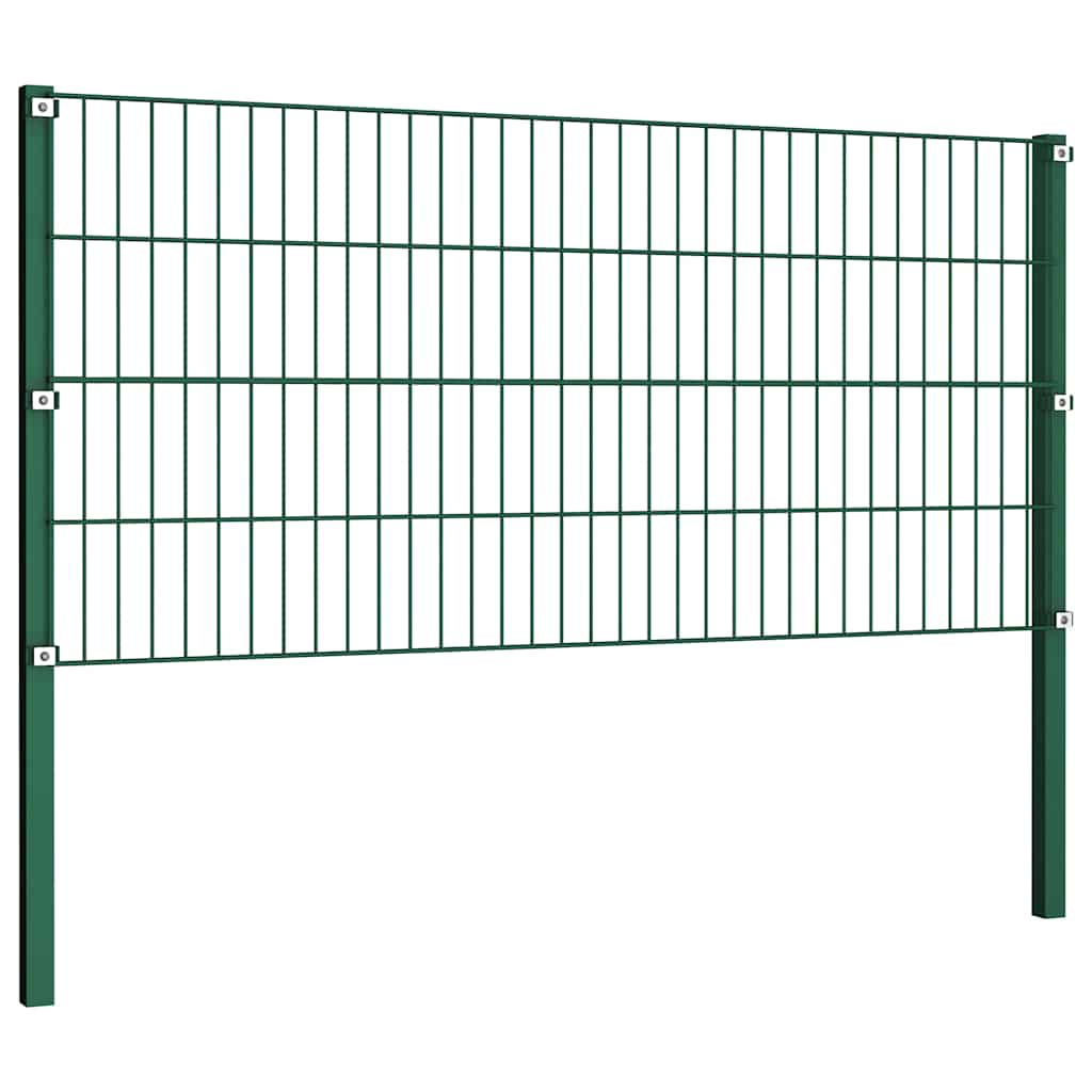 Vidaxl schuttingpaneel met palen ijzer 349x80 cm groen