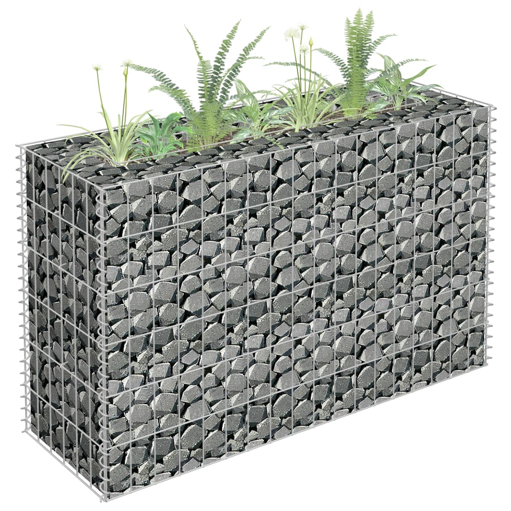 VidaXL Gabion plantenbak verhoogd 90x30x60 cm gegalvaniseerd staal