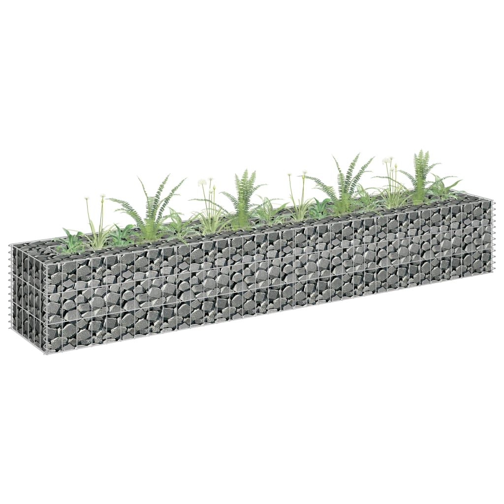 Vidaxl gabion plantenbak verhoogd 180x30x30 cm gegalvaniseerd staal