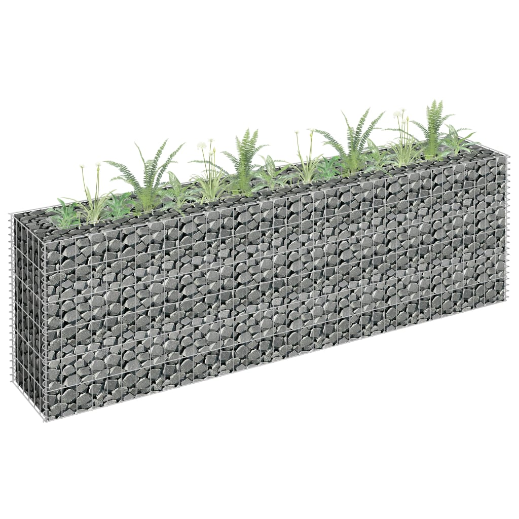 Vidaxl gabion plantenbak verhoogd 180x30x60 cm gegalvaniseerd staal