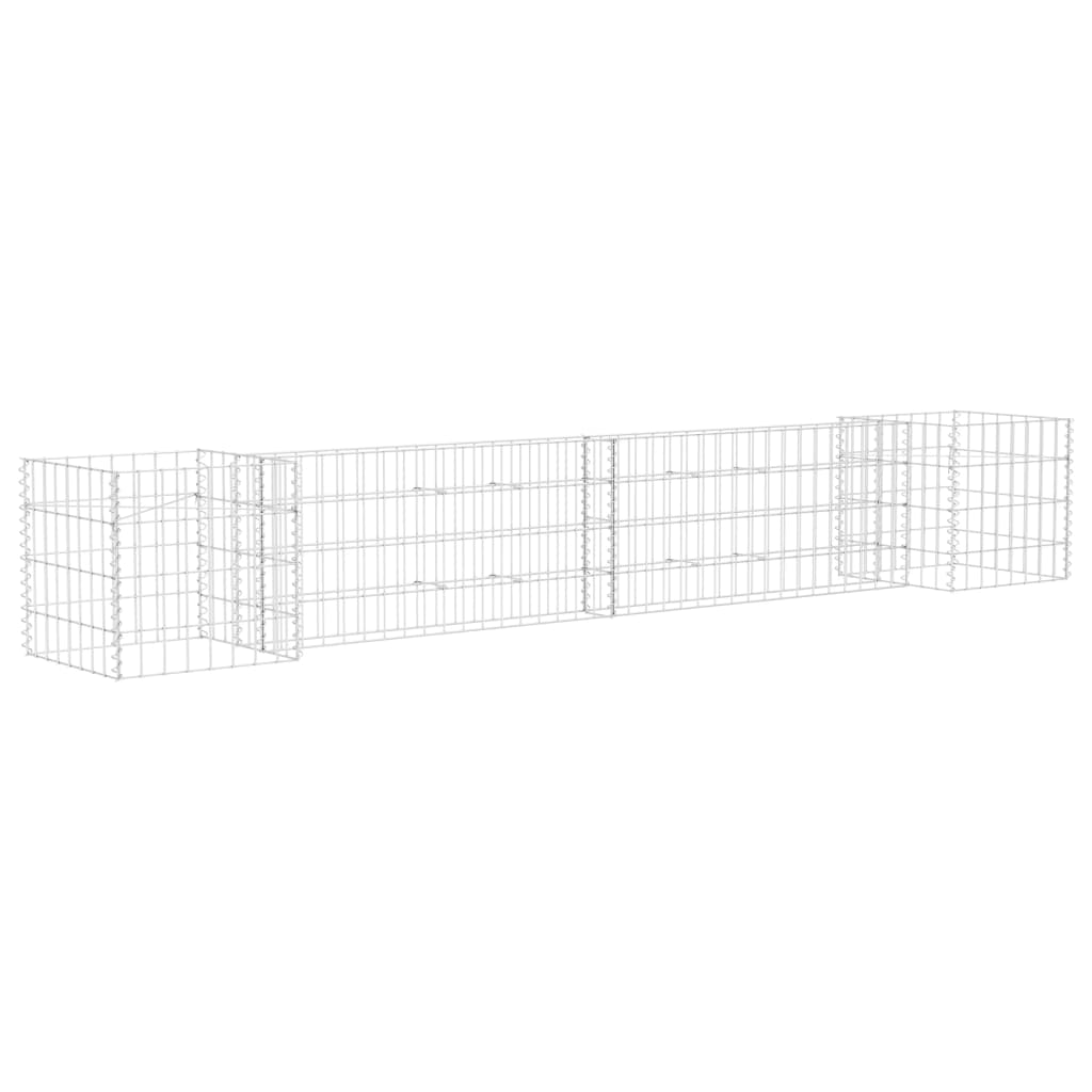 Vidaxl gabion plantenbak h-vormig 260x40x40 cm staaldraad