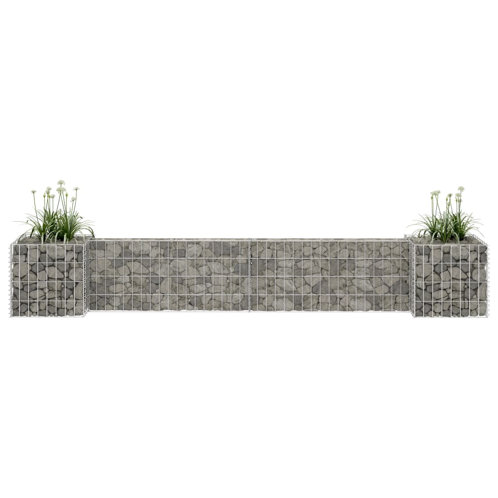 Vidaxl gabion plantenbak h-vormig 260x40x40 cm staaldraad