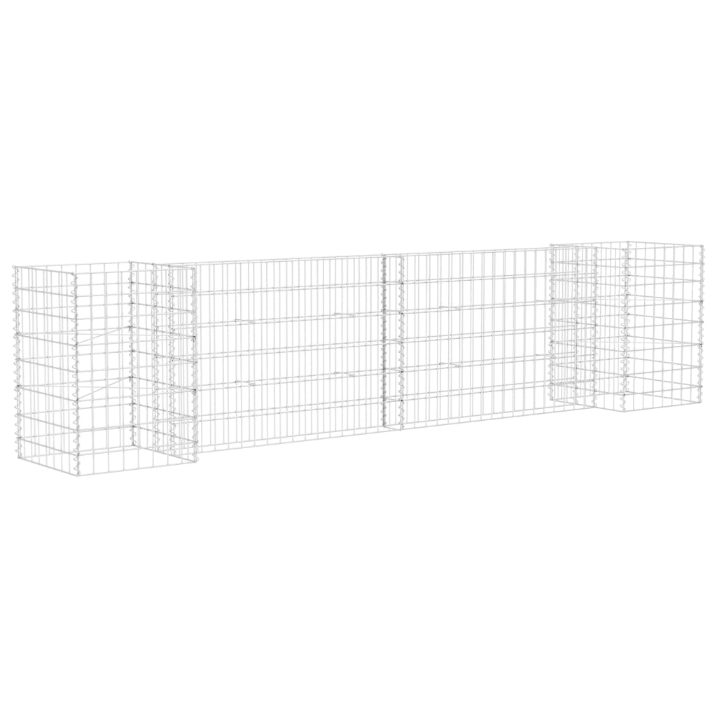 Vidaxl gabion plantenbak h-vormig 260x40x60 cm staaldraad