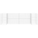 Vidaxl gabion plantenbak h-vormig 260x40x80 cm staaldraad