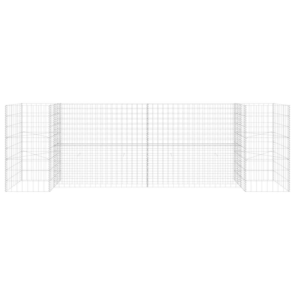 Vidaxl gabion plantenbak h-vormig 260x40x80 cm staaldraad