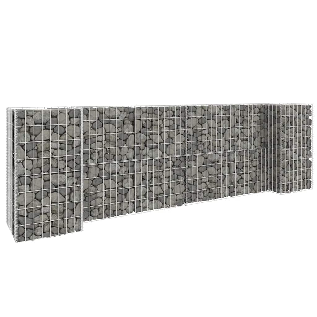 Vidaxl gabion plantenbak h-vormig 260x40x80 cm staaldraad