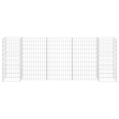 Vidaxl gabion plantenbak h-vormig 260x40x100 cm staaldraad