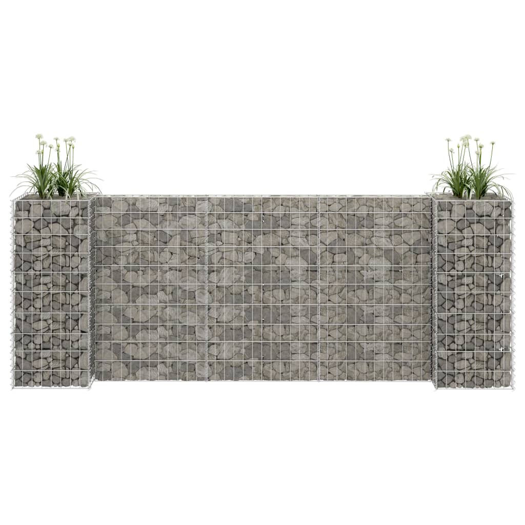 Vidaxl gabion plantenbak h-vormig 260x40x100 cm staaldraad