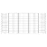 Vidaxl gabion plantenbak h-vormig 260x40x120 cm staaldraad