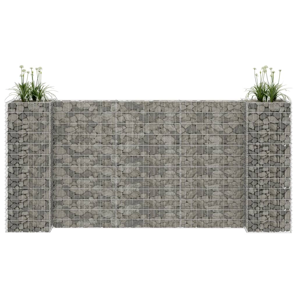 Vidaxl gabion plantenbak h-vormig 260x40x120 cm staaldraad