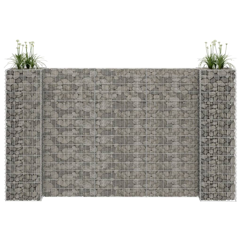 VidaXL Gabion plantenbak H-vormig 260x40x150 cm staaldraad