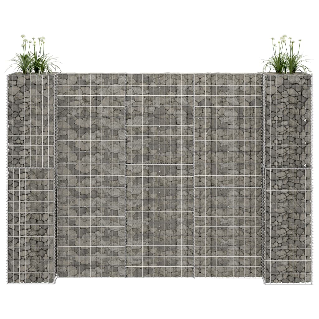 VidaXL Gabion plantenbak H-vormig 260x40x200 cm staaldraad